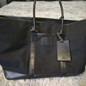 Coach Black Canvas & Leather Tote Bag